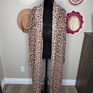Leopard Print Long Kimono
